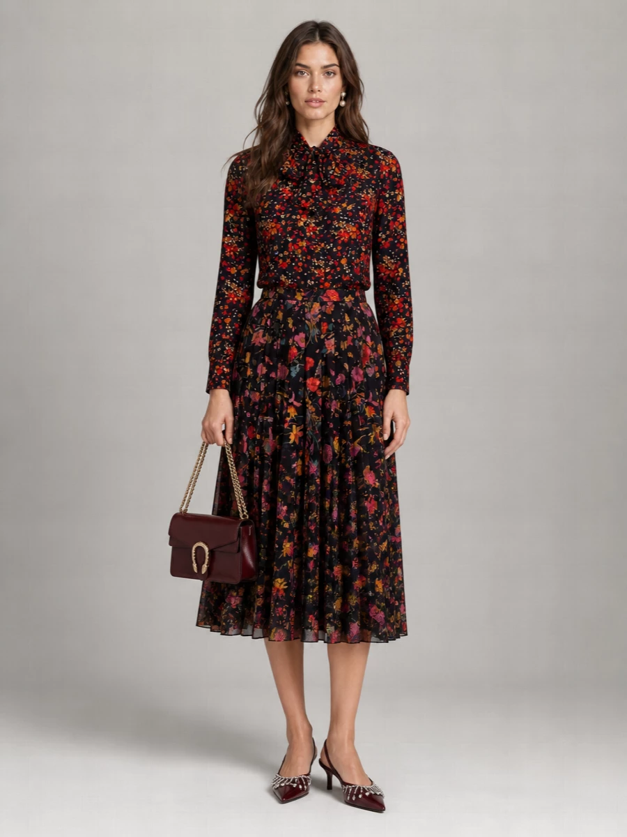 Gucci Silk Floral-Print Square Scarf