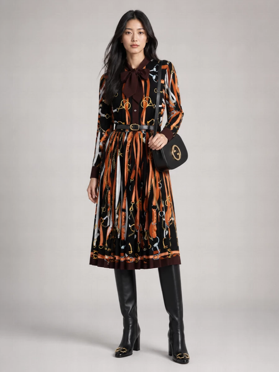 Gucci Silk Printed Shirt Dress