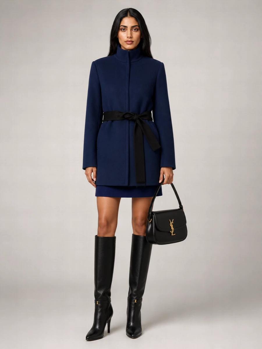 Saint Laurent Wool Belted Coat