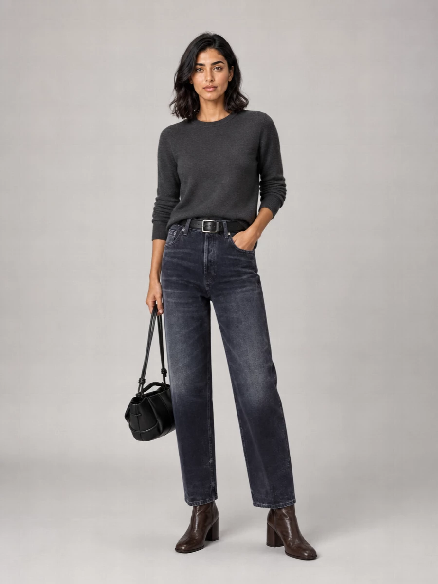 Haikure Cropped Loose Jeans