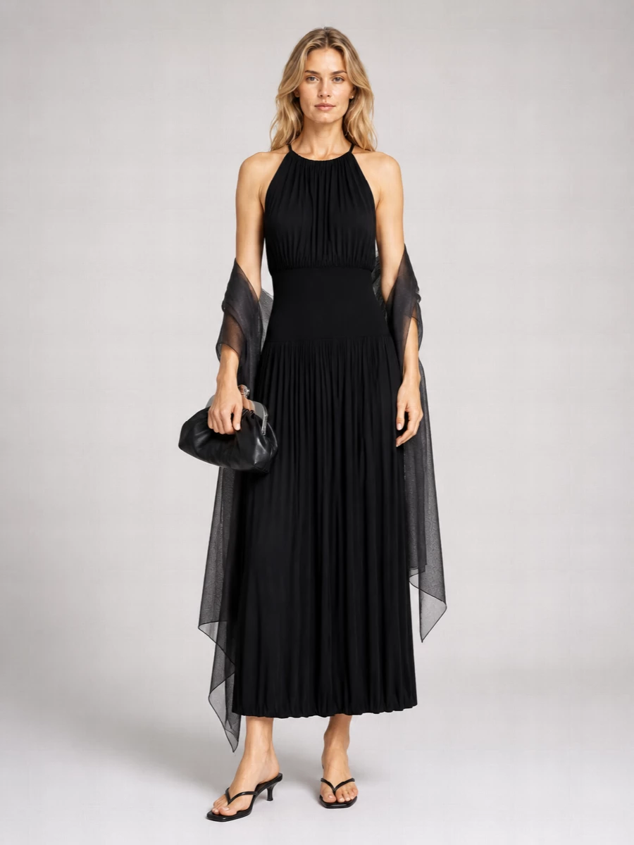 Totême Gathered Viscose Midi Dress