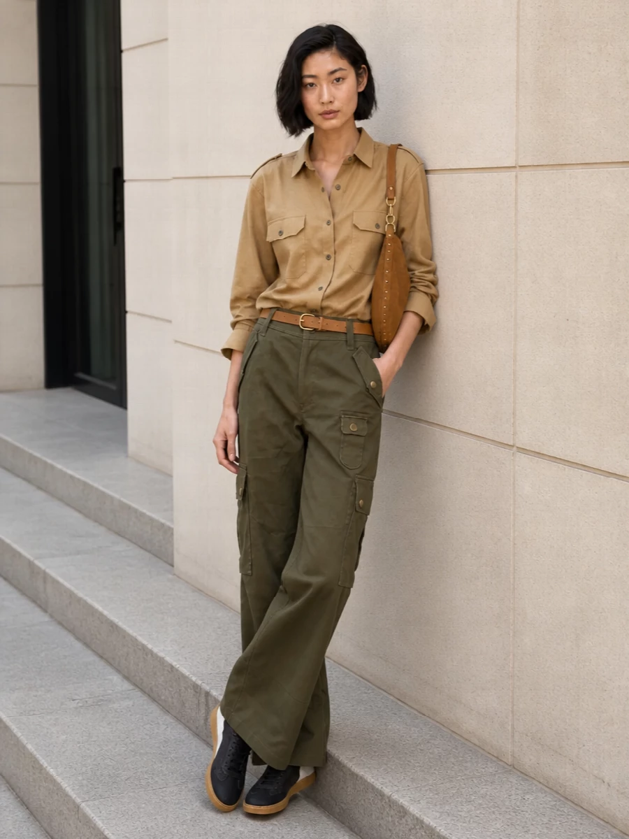 Isabel marant cargo prada utility shirt outfit