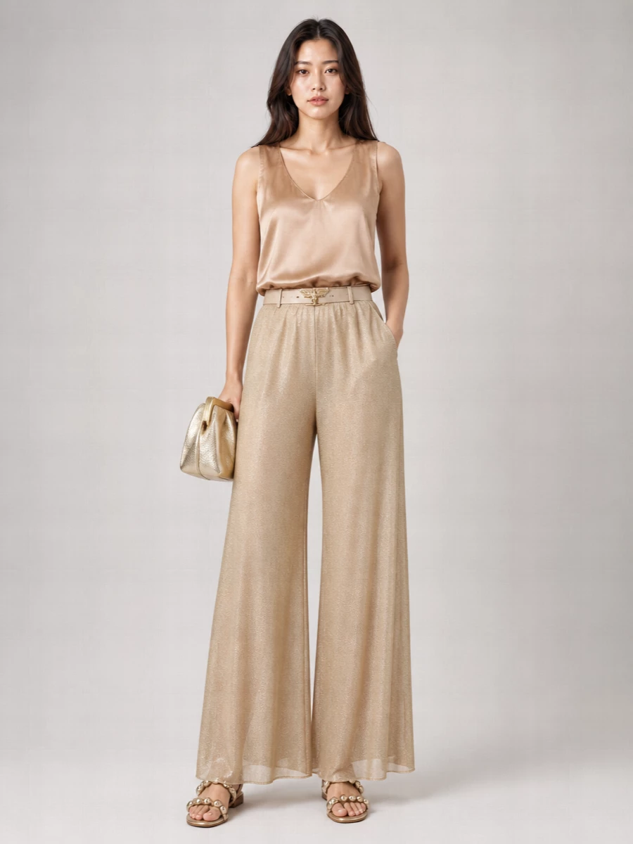Oséree Straight-Leg Wide-Leg Trousers