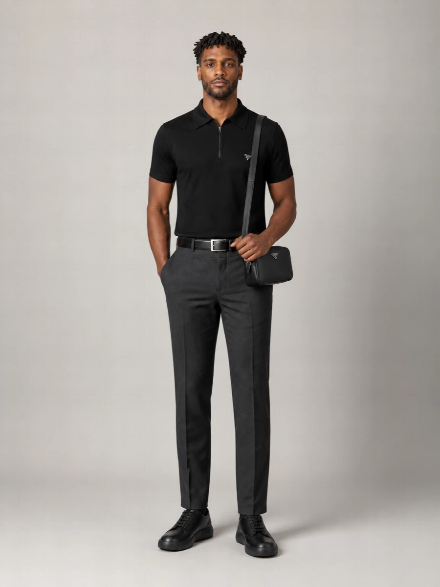 Prada virgin wool regular-fit polo shirt