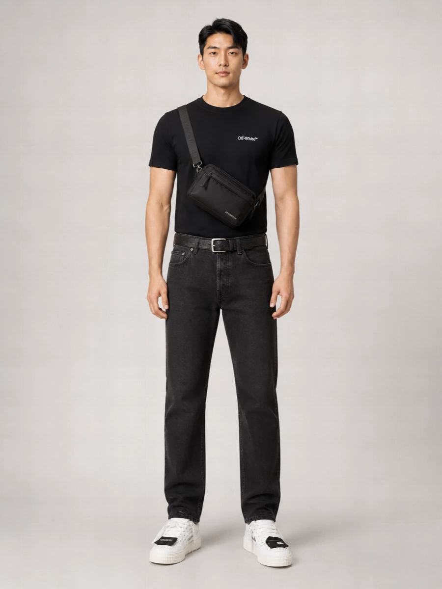 Off-White Cotton Slim-Fit Short-Sleeve T-Shirt