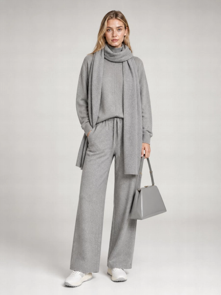 Herno Silk Cashmere Wide-Leg Trousers