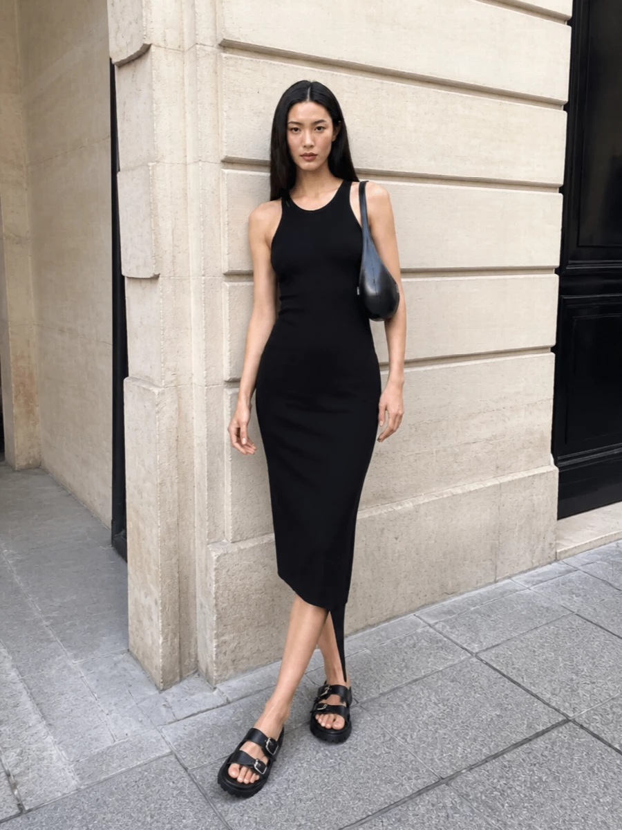 Drkshdw bodycon dress off white slides