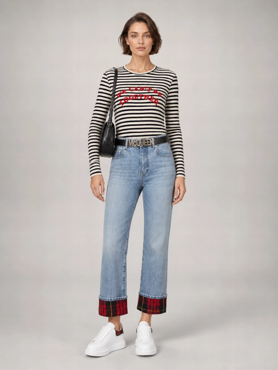 Alexander Mcqueen Cotton Cropped Straight-Leg Jeans