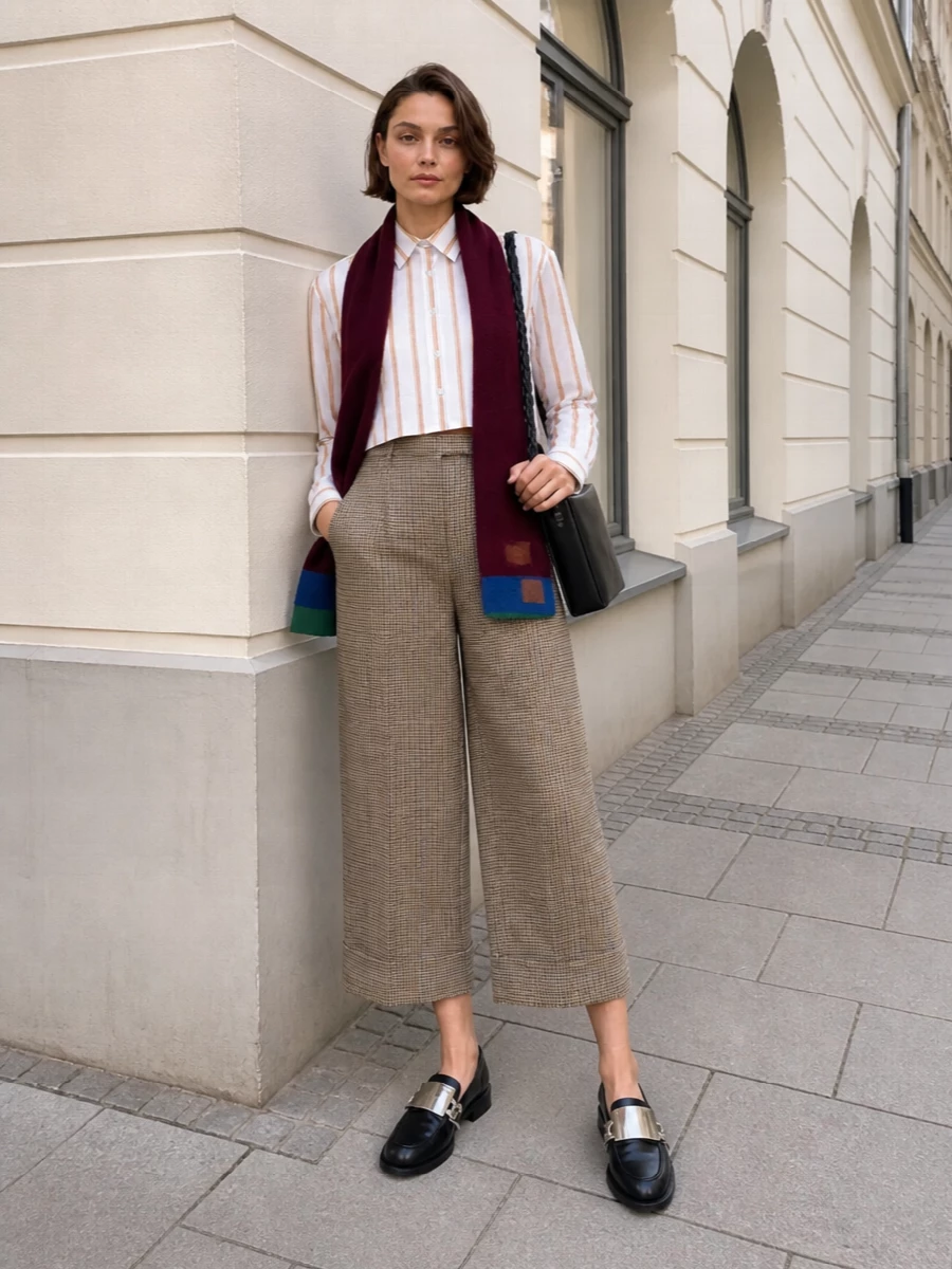 Jw anderson striped shirt thom browne cropped trousers
