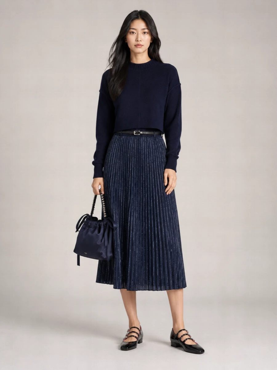 Weekend Max Mara Fiordi Sequin Pleated Skirt