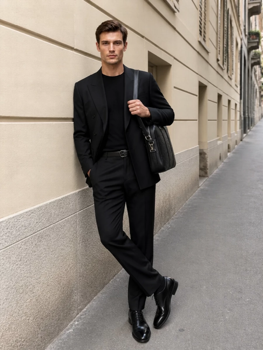 Gucci black double breasted blazer tailored trousers