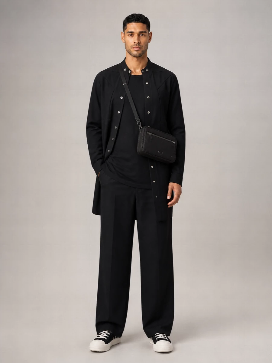 Rick Owens Cotton V-Neck Shirt Jacket