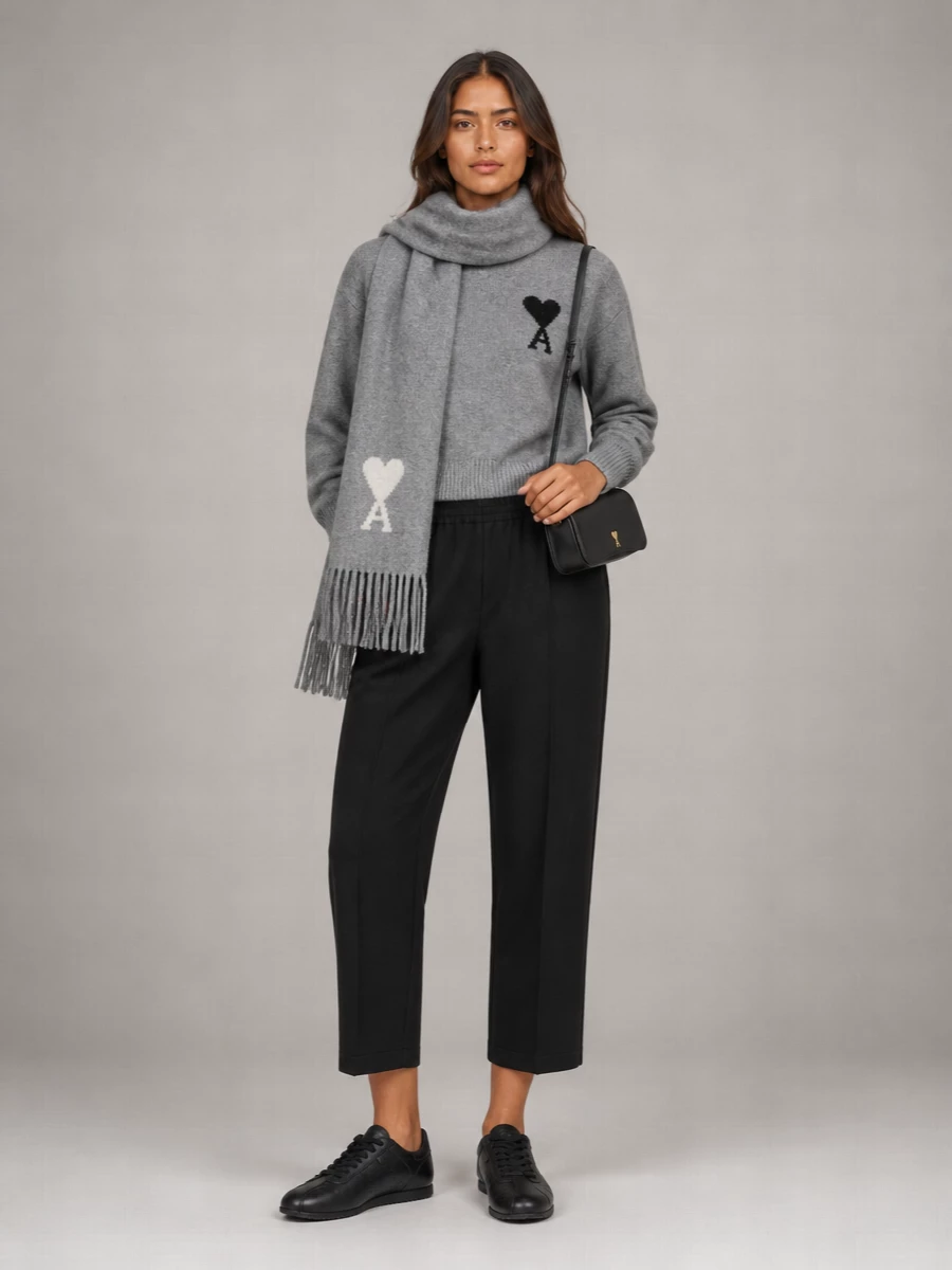 Ami Paris Wool Crewneck Sweater