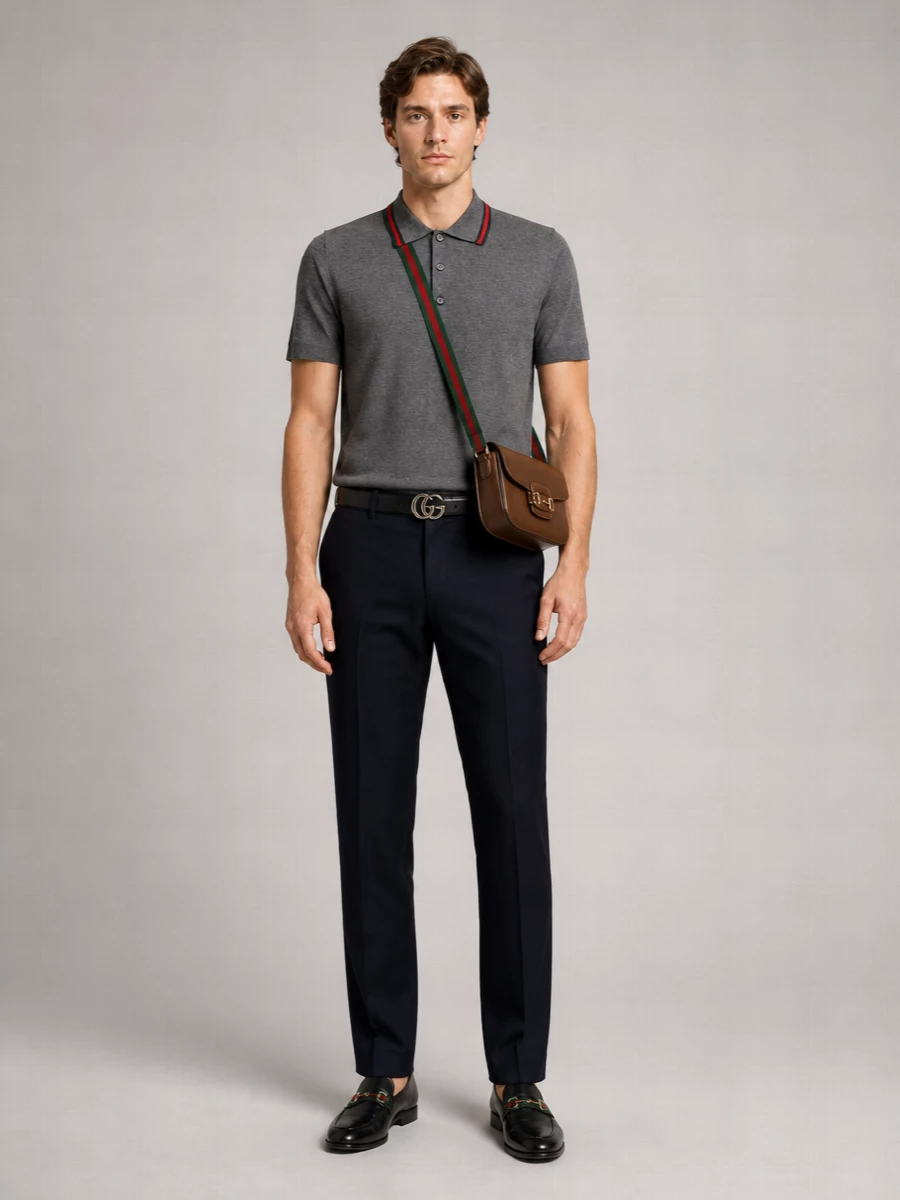Gucci Leather Messenger Bag