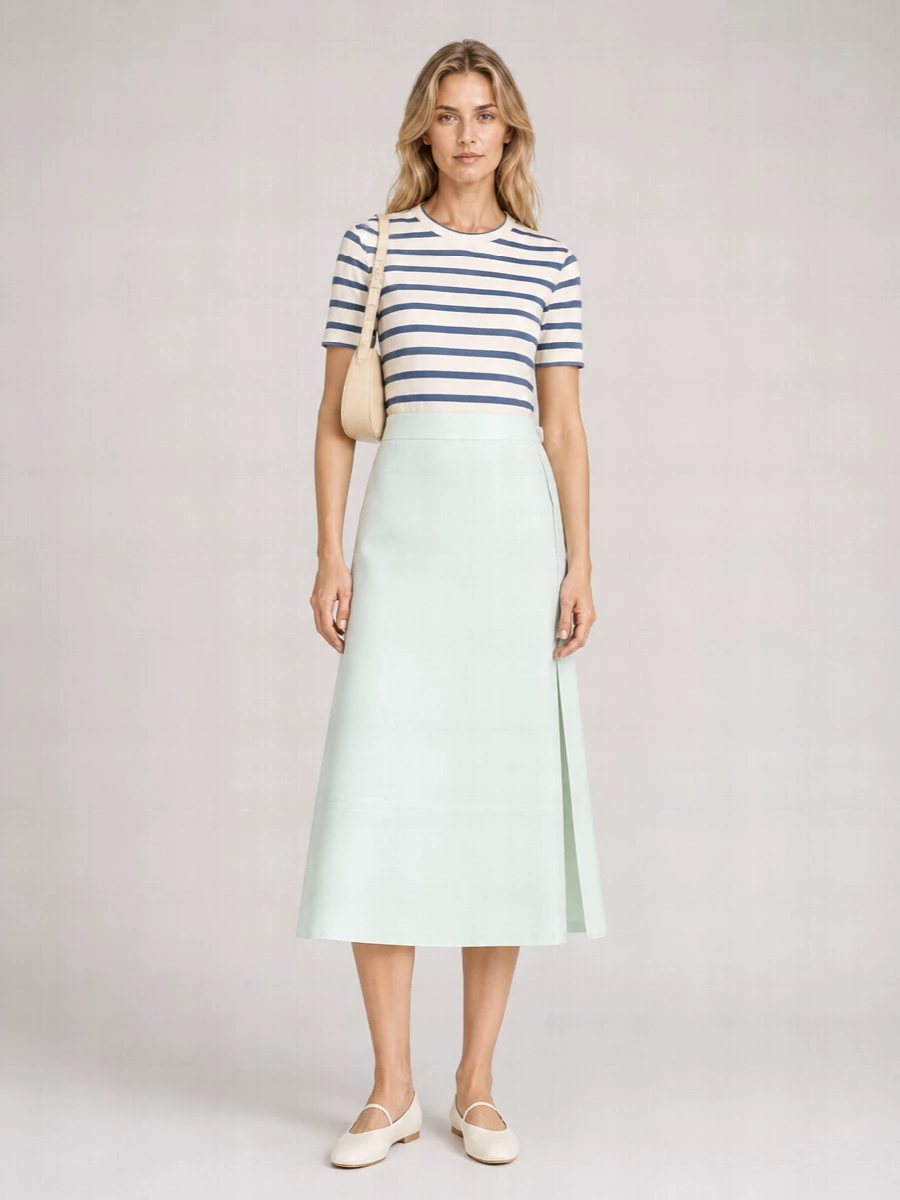 Jil Sander Striped Ribbed Cotton T-Shirt