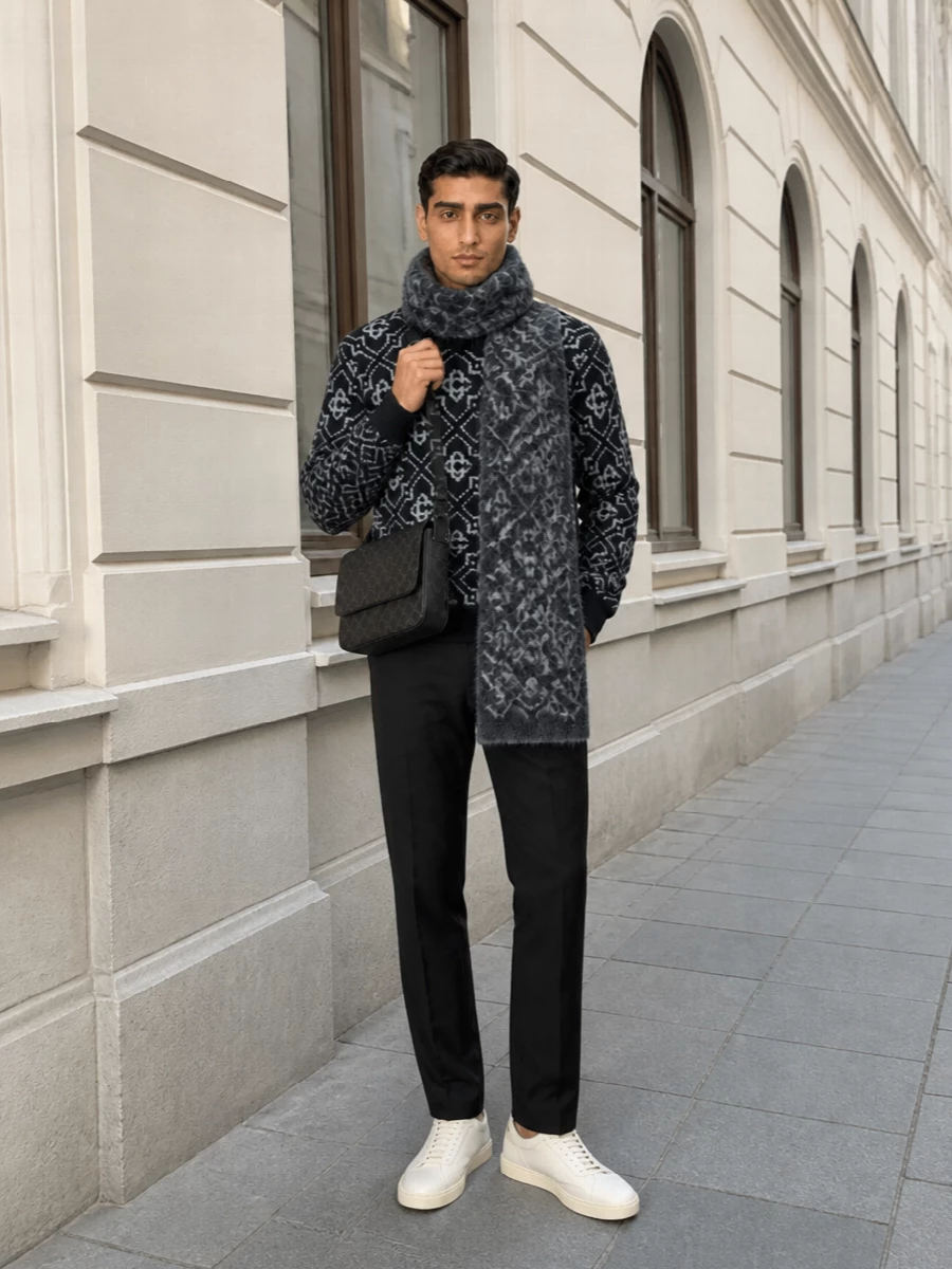 Casablanca sweater black trousers cucinelli sneakers