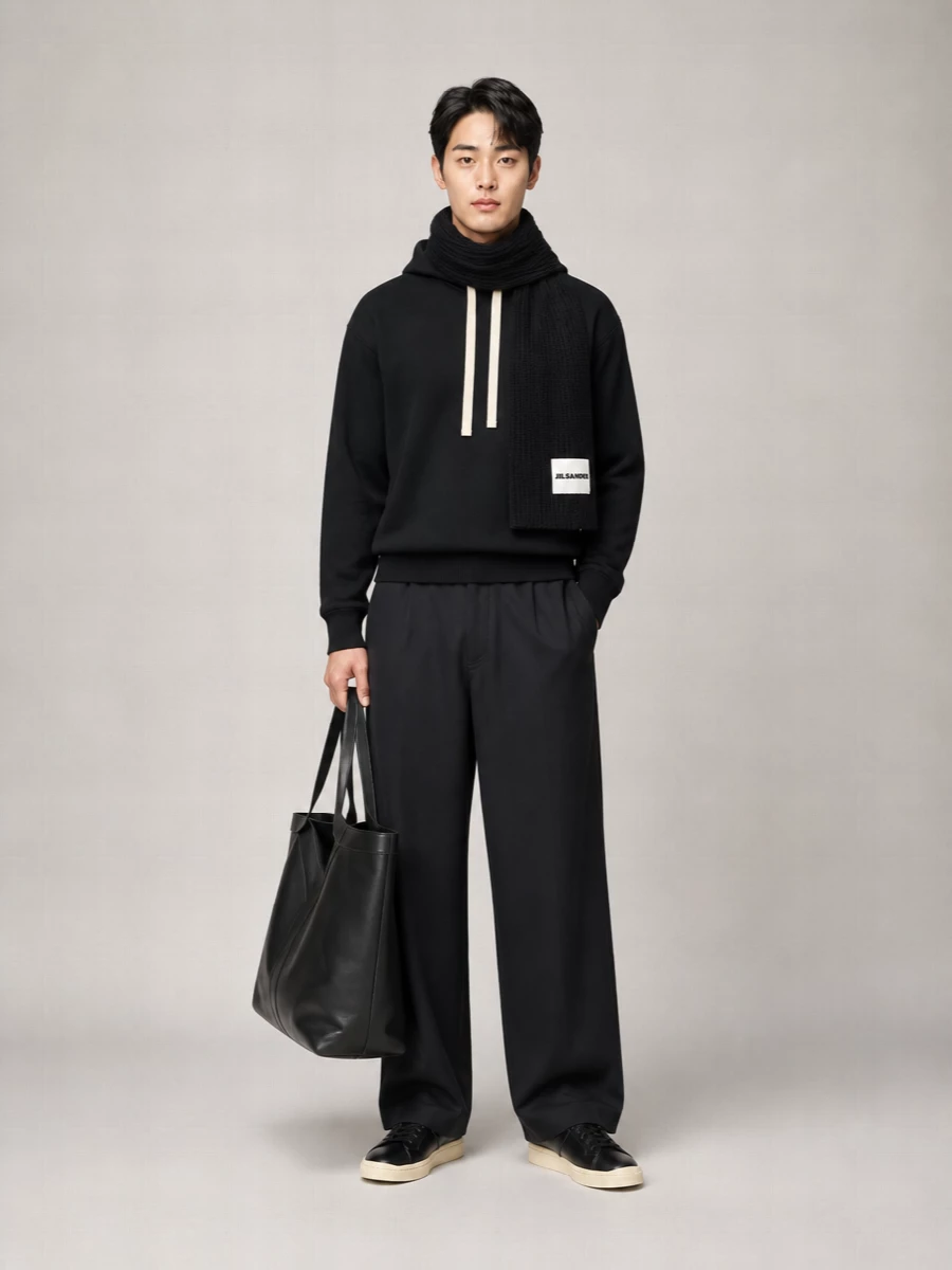 Jil Sander Cotton Logo-Print Hoodie