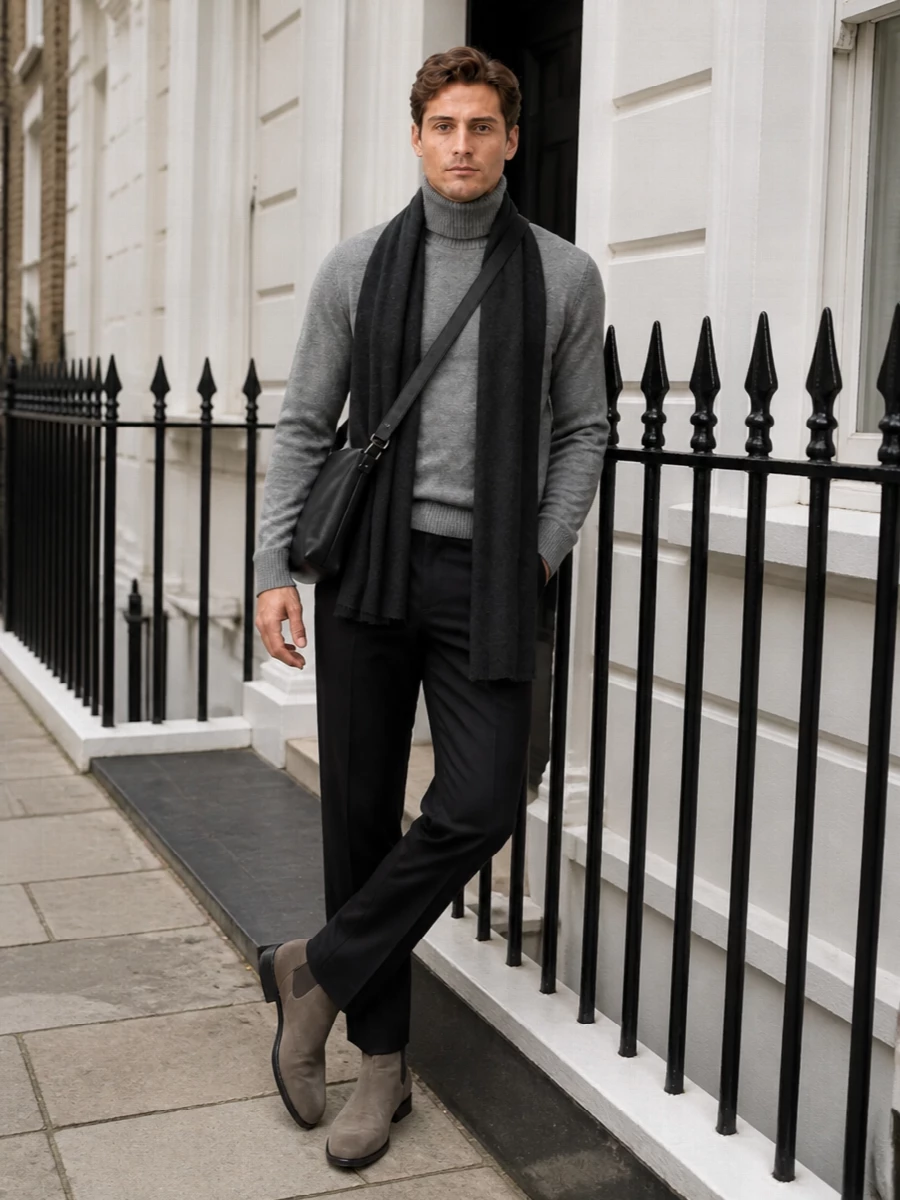 Our legacy turtleneck tailored trousers boots