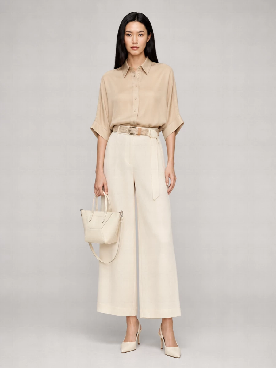 Brunello Cucinelli Silk Satin Oversized Blouse