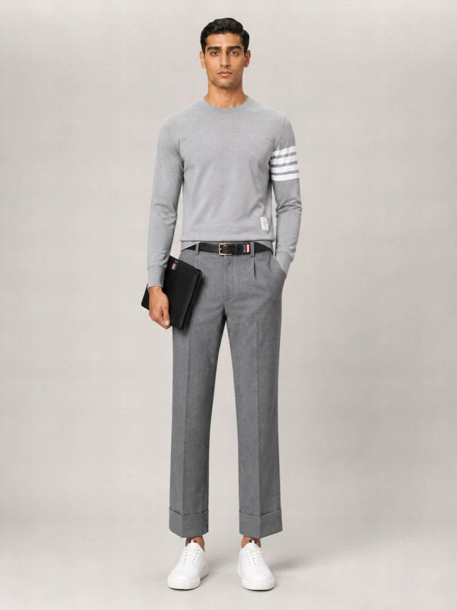Thom Browne Long Sleeve Cotton Jersey