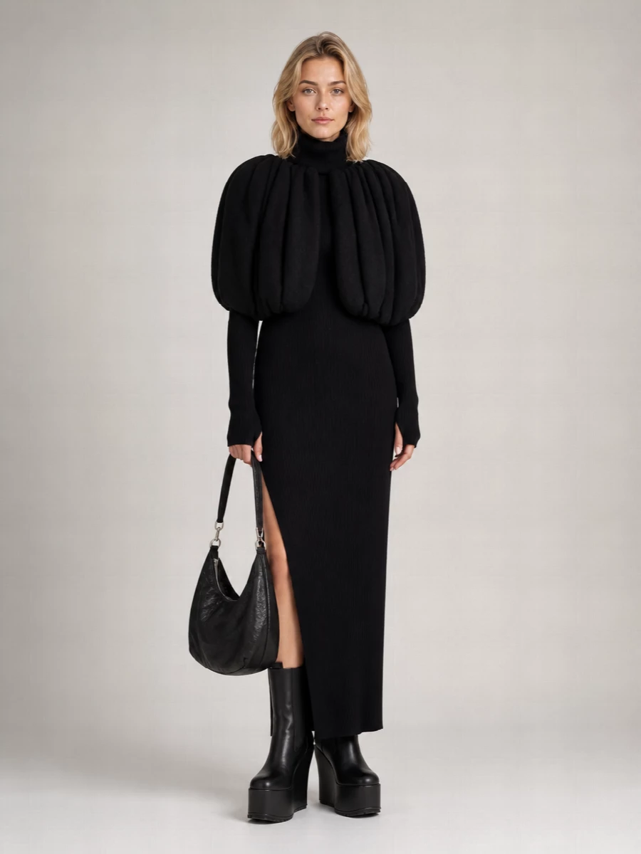 Rick Owens Wool Cropped Cape