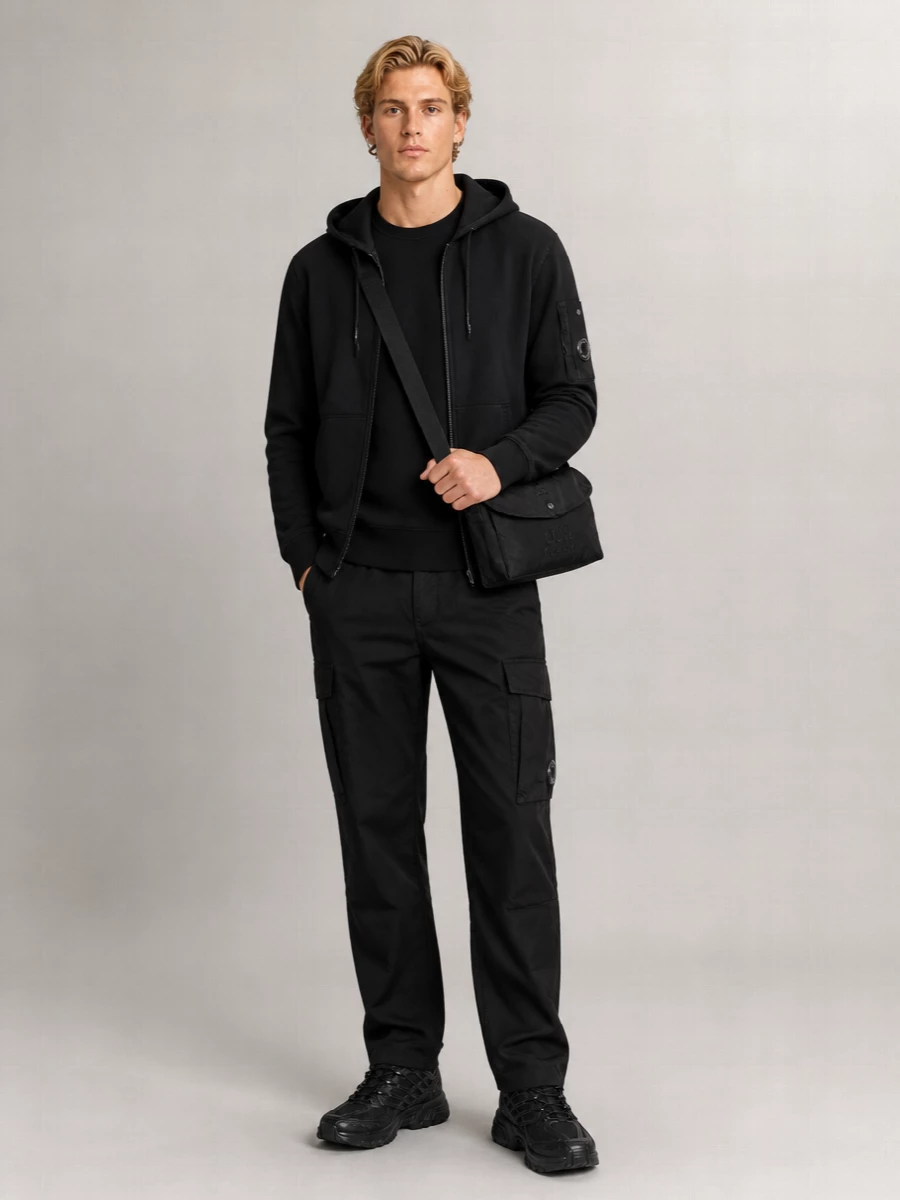 C.p. Company Cotton Hooded Zip Sweatshirt
