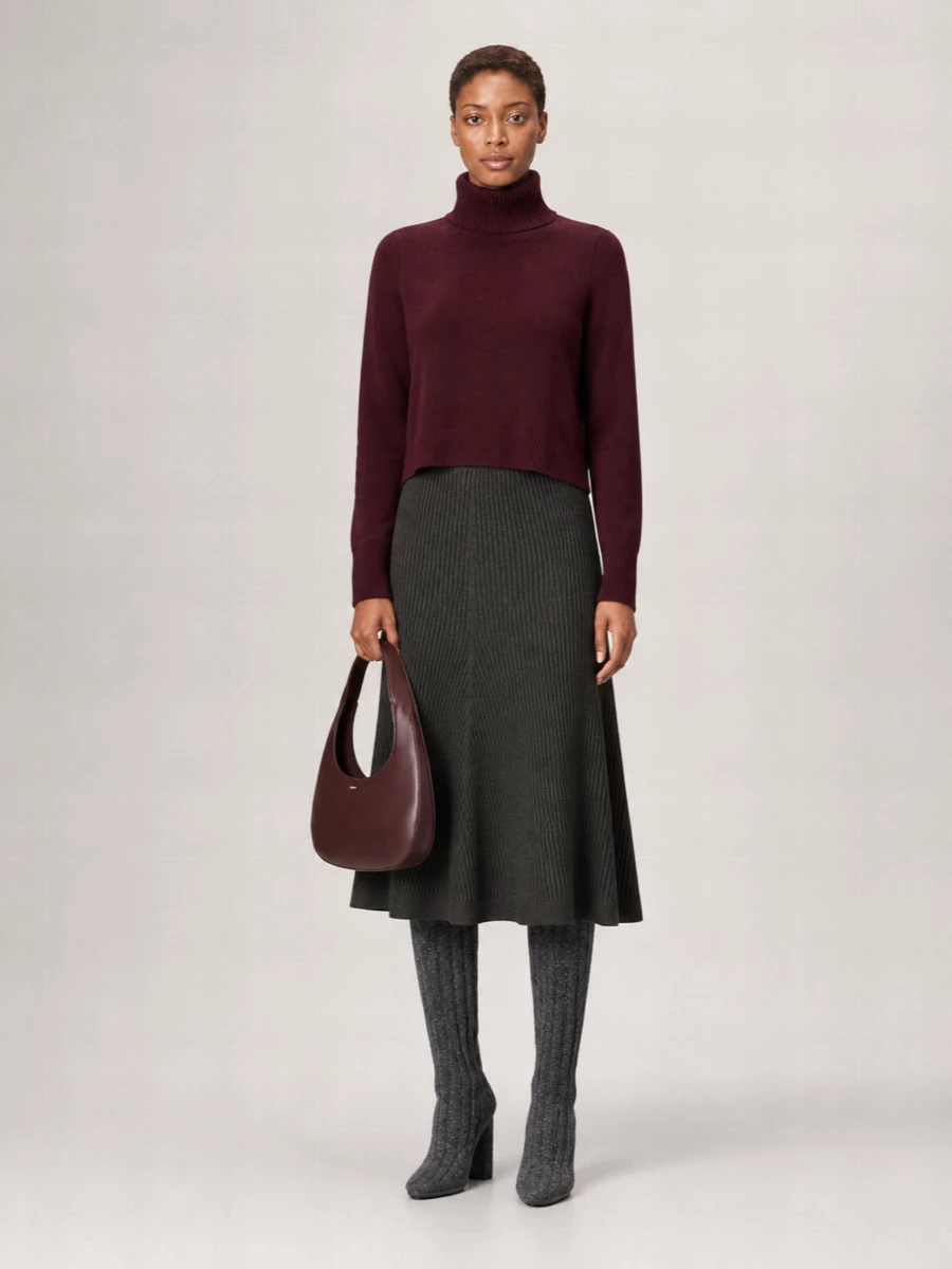 Vince Cashmere Wool Cropped Turtleneck Sweater