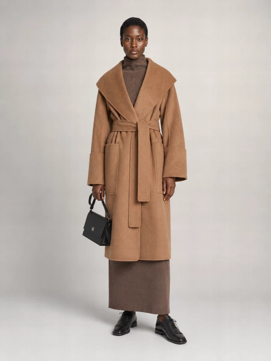 S Max Mara Cashmere Wool Belted Coat