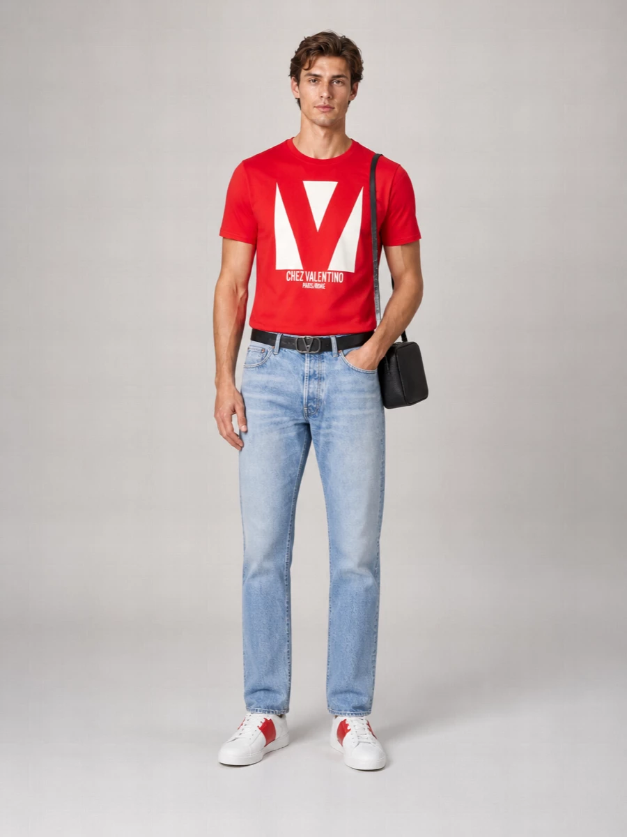 Valentino Garavani Logo Print Cotton T-Shirt