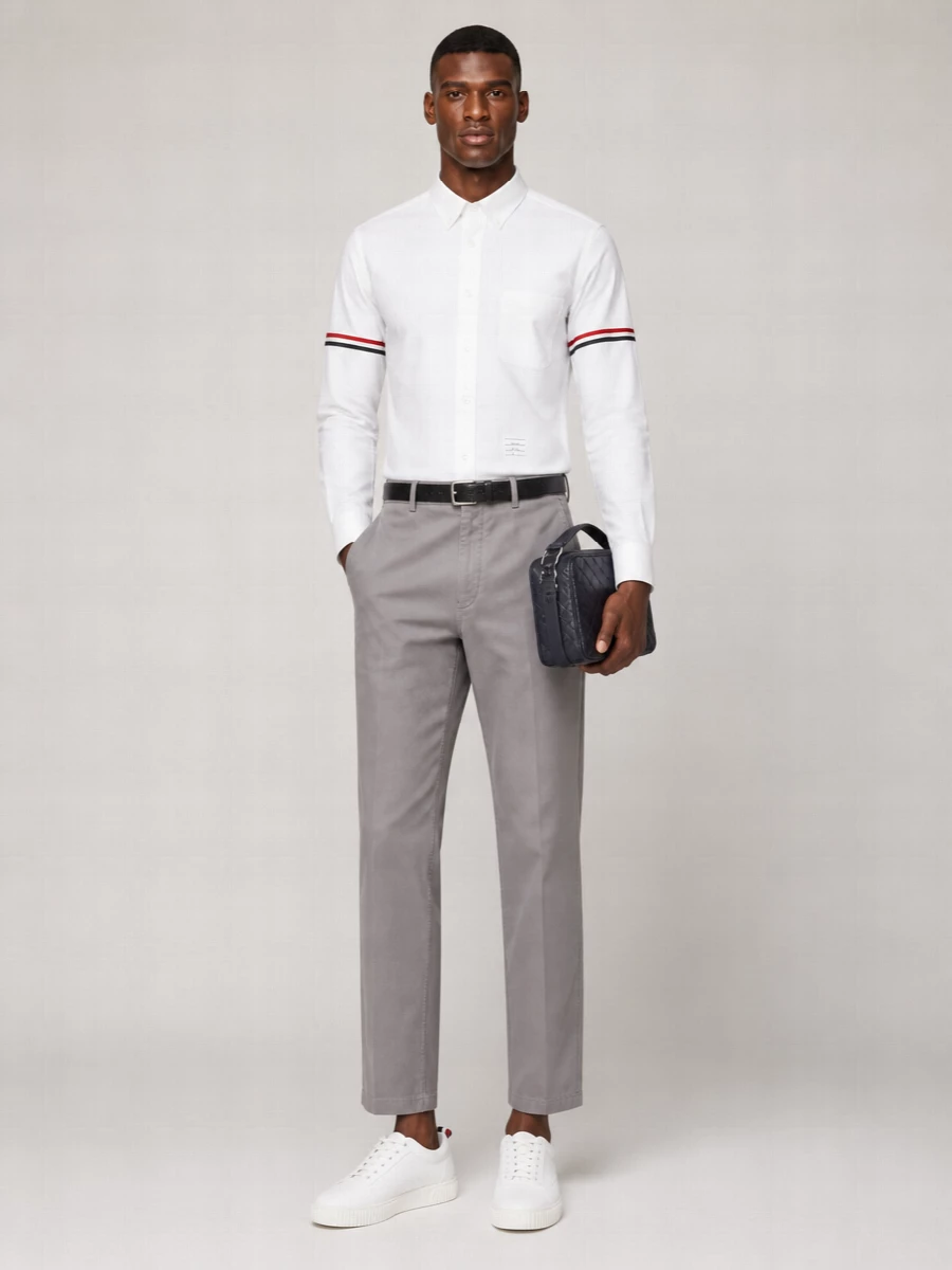 Thom Browne Cotton Long-Sleeve Classic-Collar Shirt