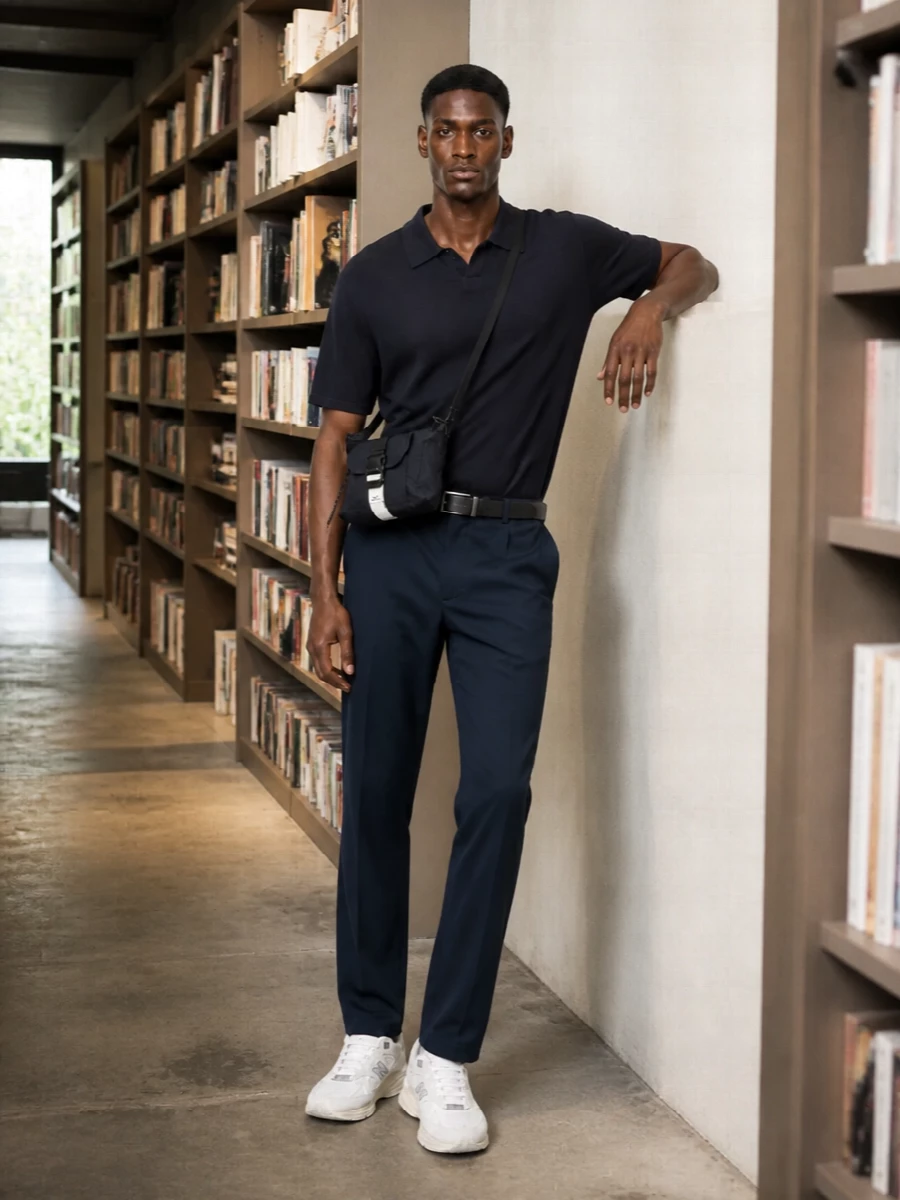 Calvin klein navy trousers knit polo new balance