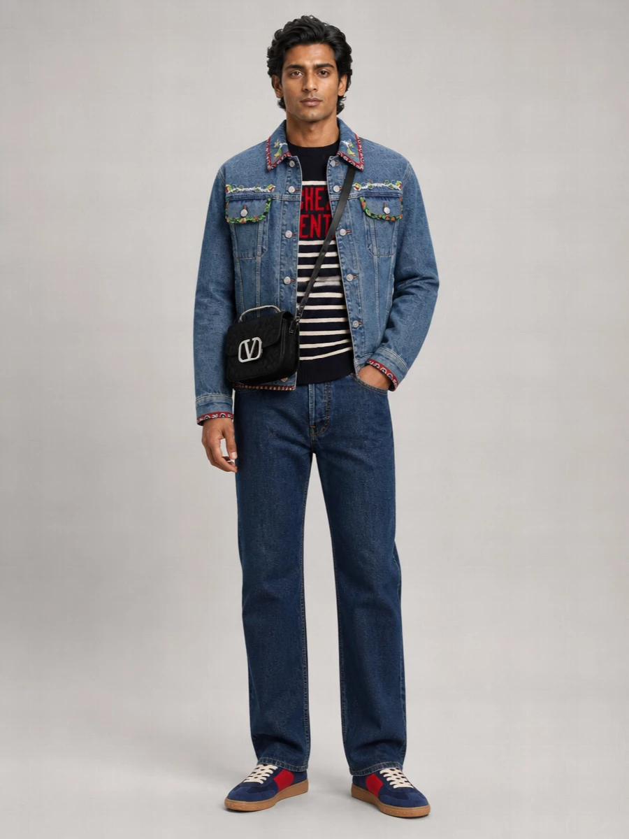 Valentino Embroidered Denim Jacket