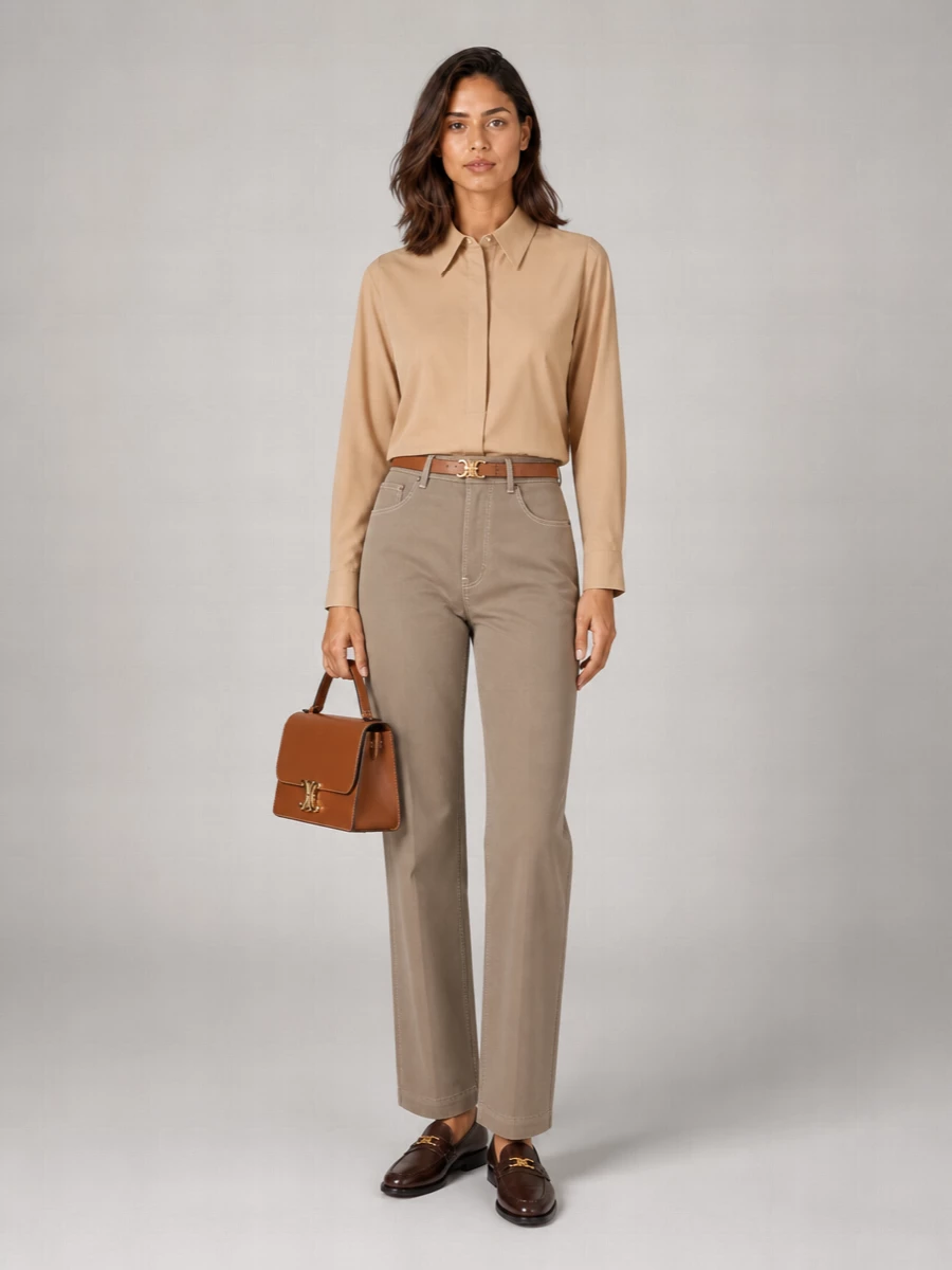 Celine Denim High-Rise Straight-Leg Jeans