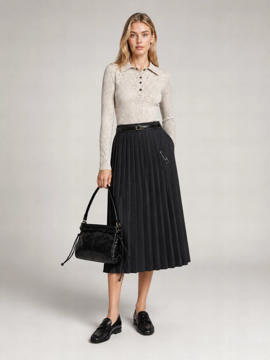 Prada Wool-Blend Polo Top