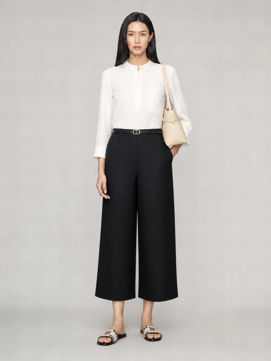 S Max Mara Linen Wide-Leg Trousers