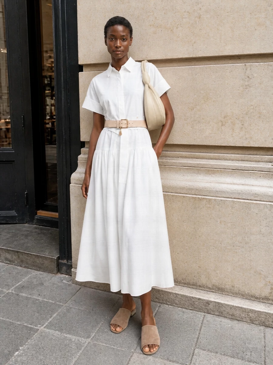 Max mara white shirt dress summer outfit