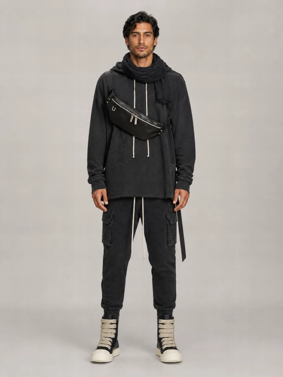 Rick Owens Wool Silk Cashmere Scarf