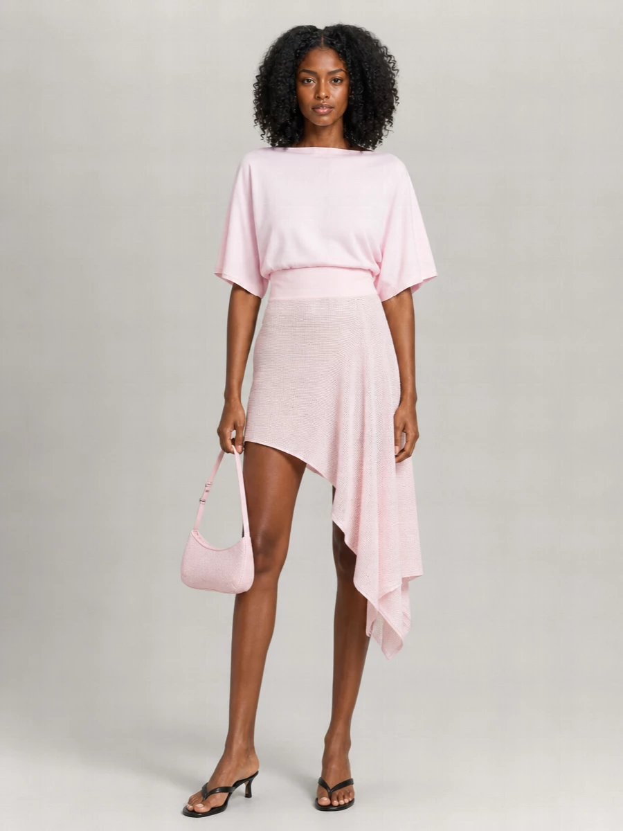 Jacquemus Viscose Midi Asymmetric Skirt