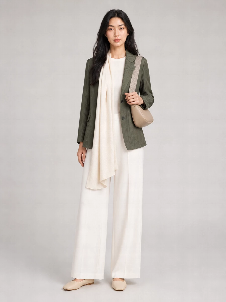 Emporio Armani Sparkling Pleated Single-Breasted Blazer