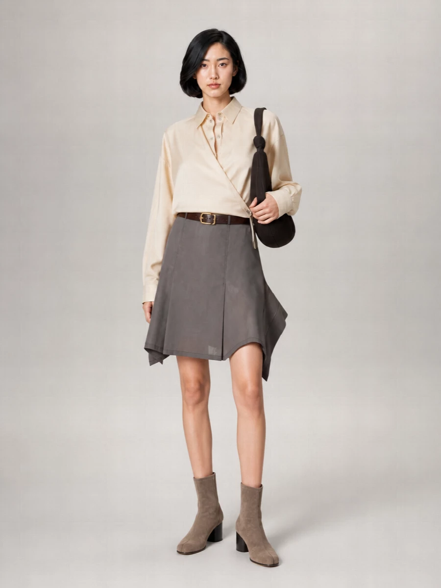 Lemaire asymmetric draped skirt