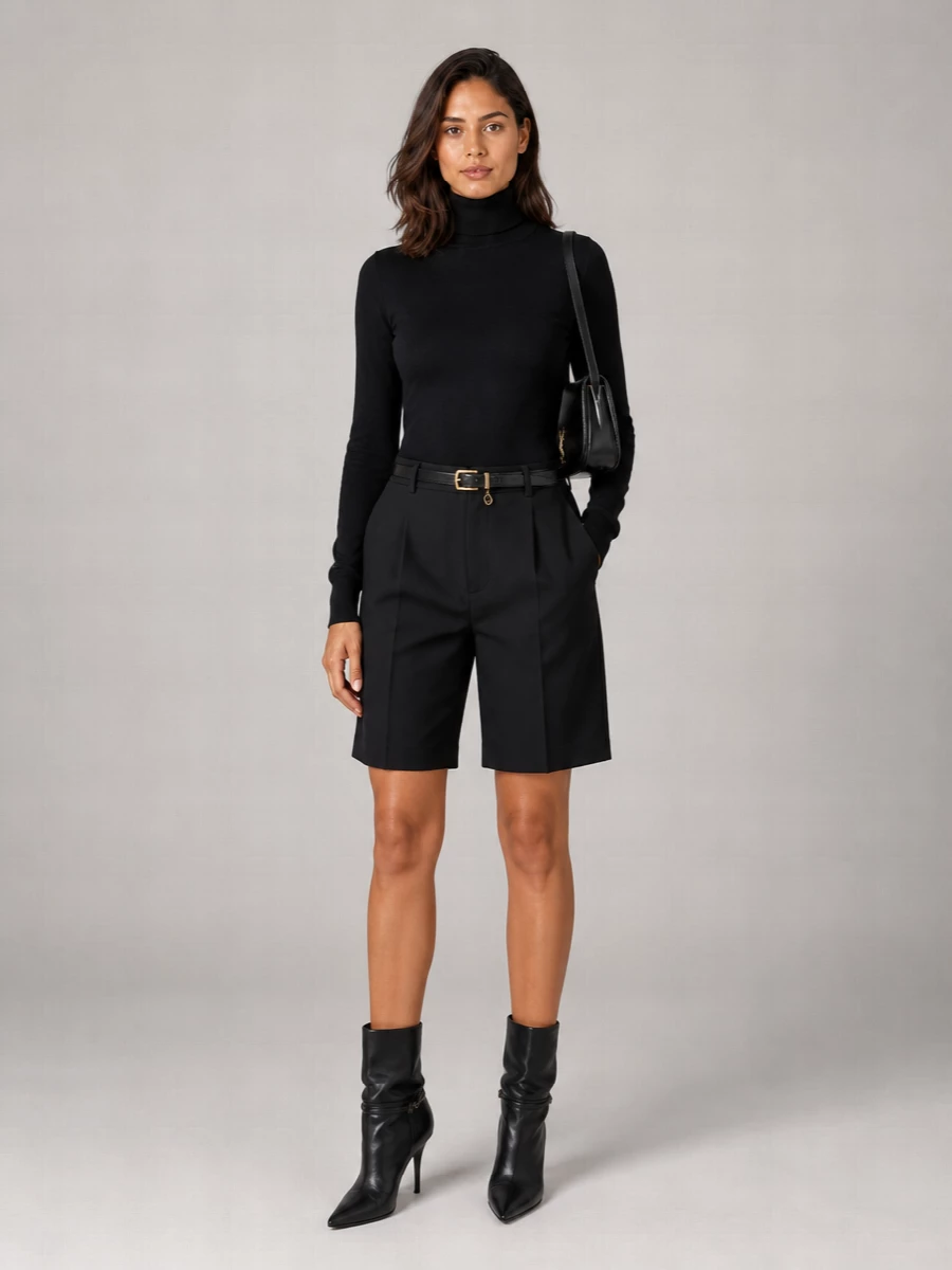 Saint Laurent Wool Straight Bermuda Shorts