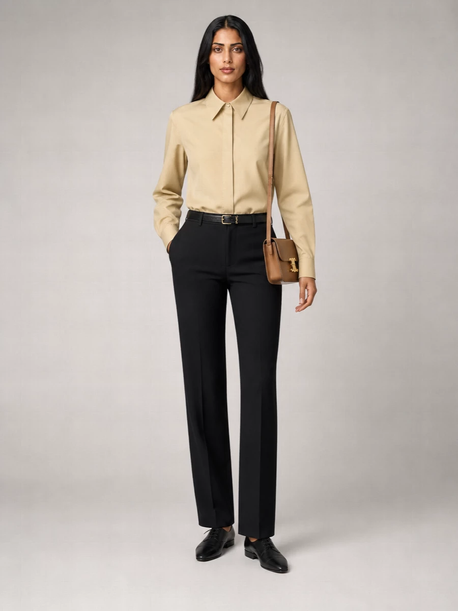 The Row Cotton Poplin Asymmetric Hem Shirt
