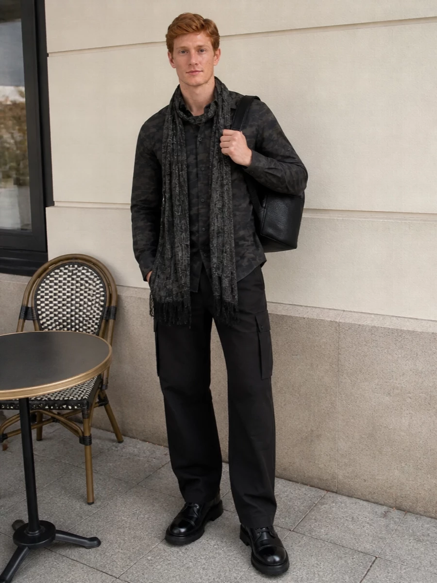 Dolce gabbana camo shirt black cargo outfit