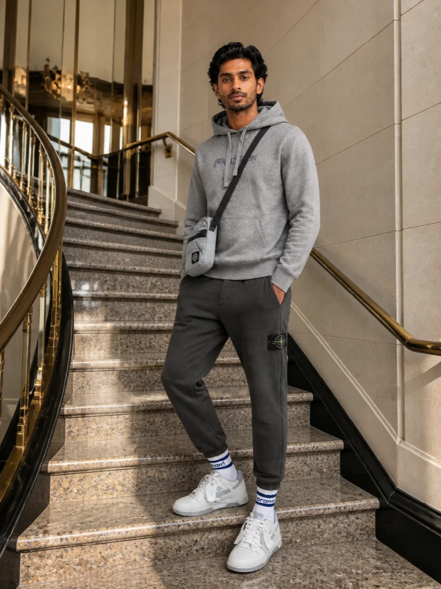 Jw anderson hoodie stone island joggers off white