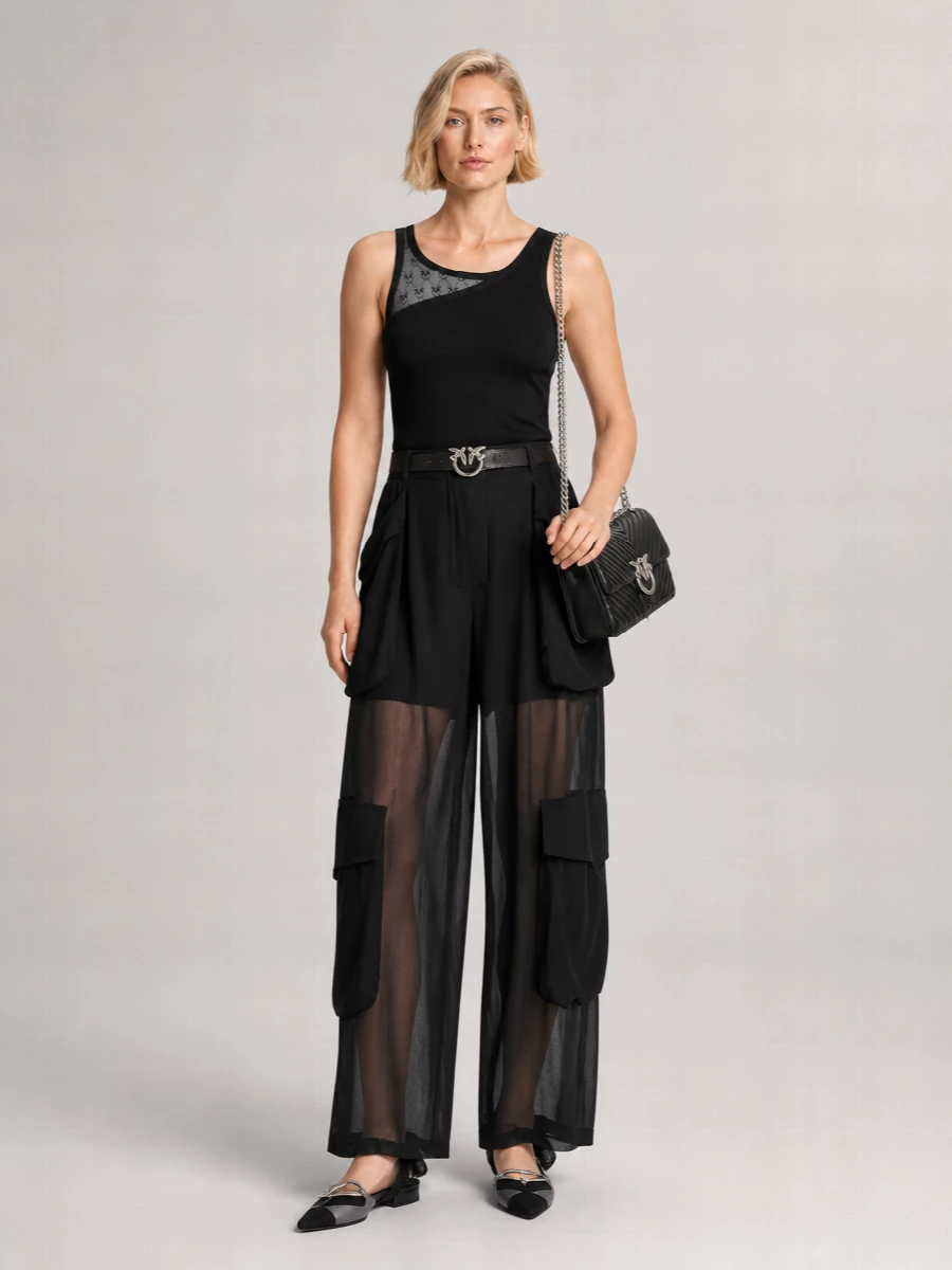 Pinko Wide-Leg Cargo Trousers