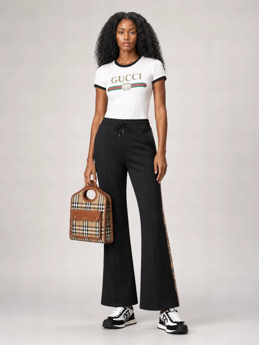 Burberry Pocket Mini Canvas And Leather Tote Bag