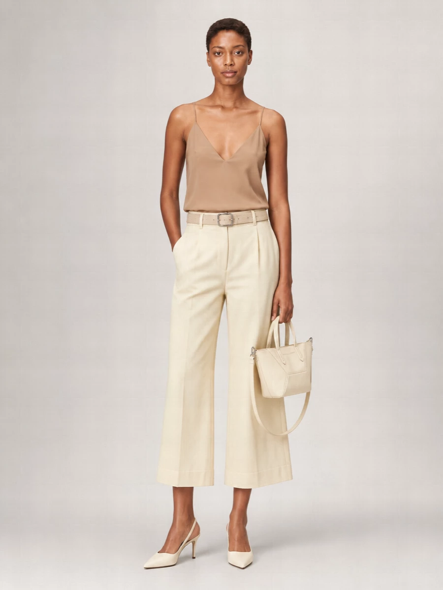 Brunello Cucinelli Silk V-Neck Sleeveless Top