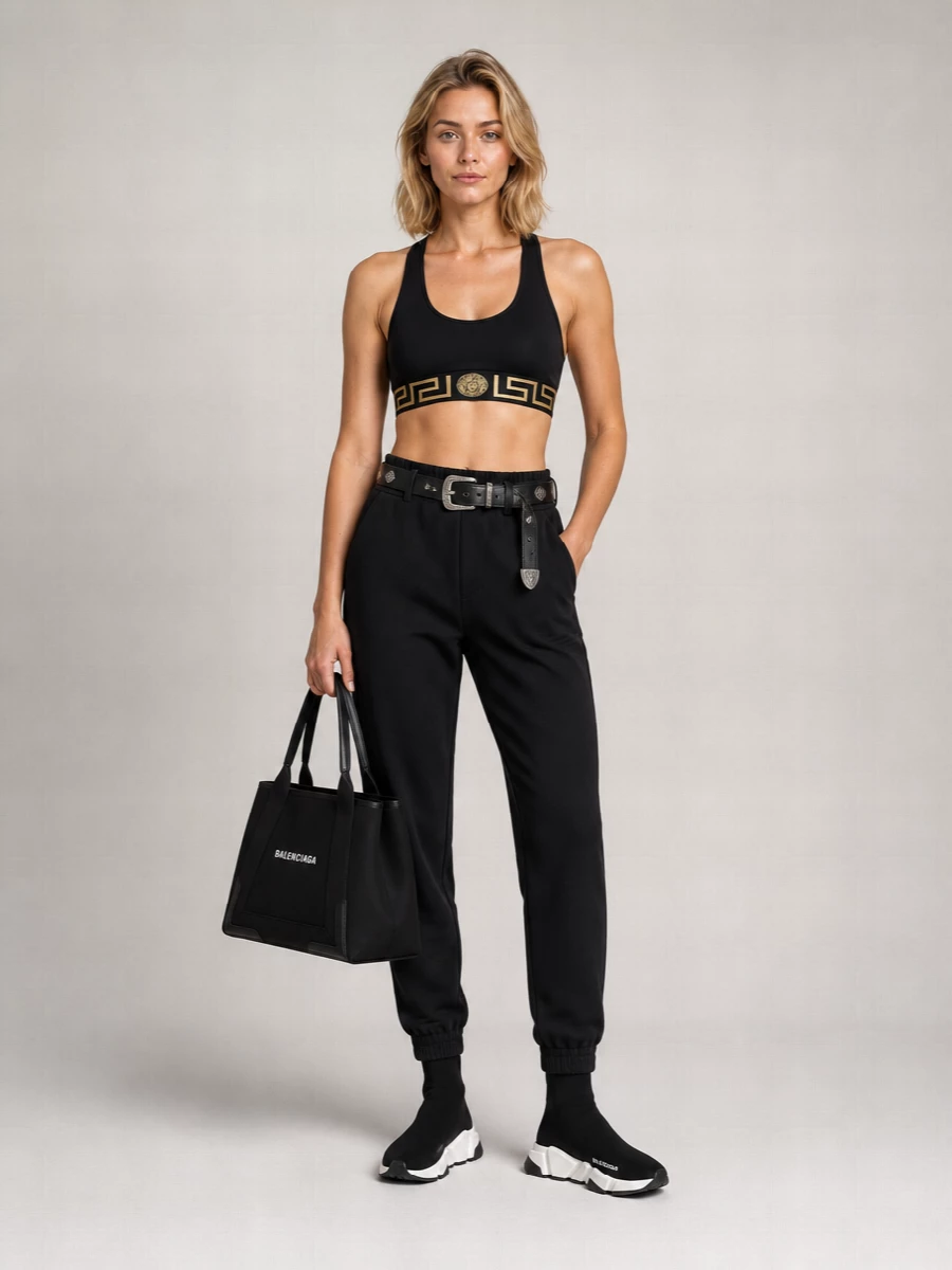 Versace Greca Racerback Sports Bra