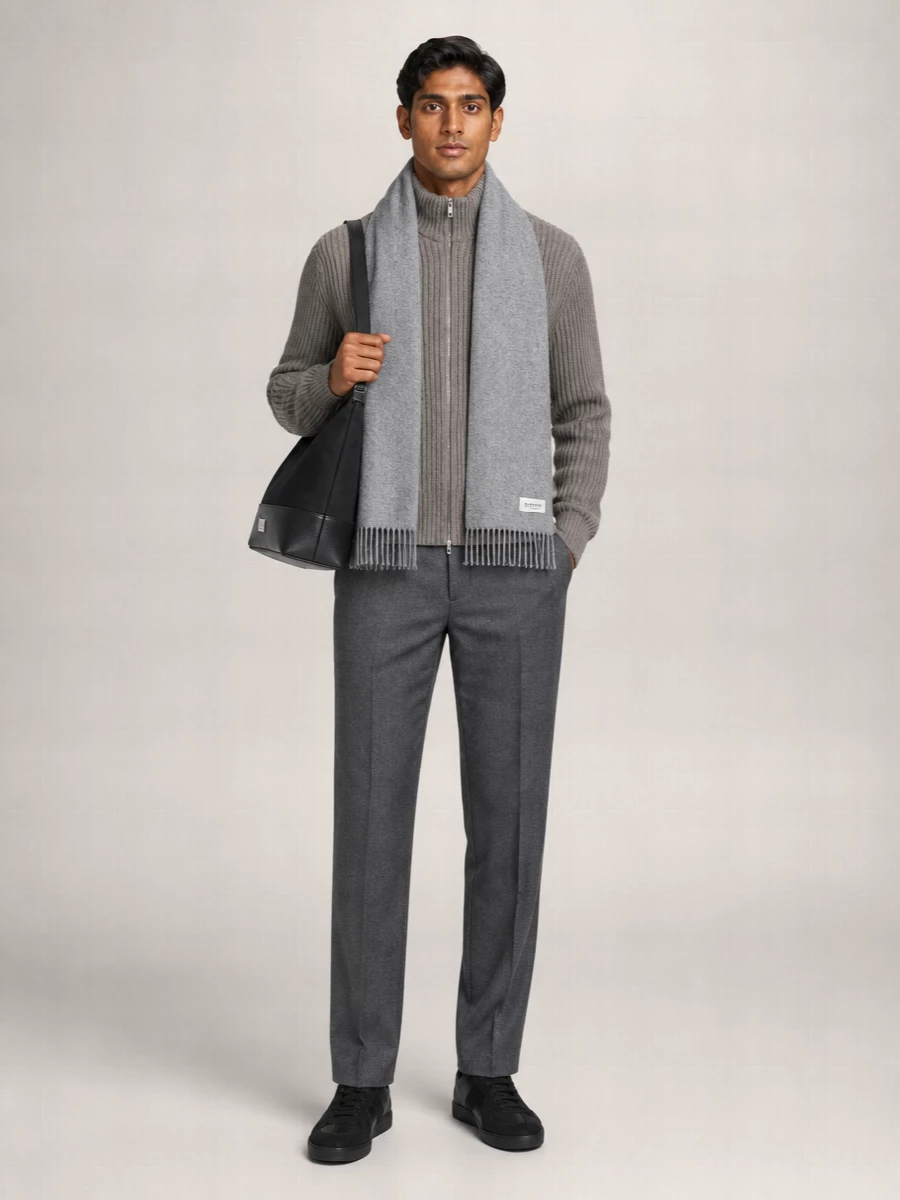 Mm6 Maison Margiela Ribbed Zip-Up Wool Blend High-Neck Cardigan