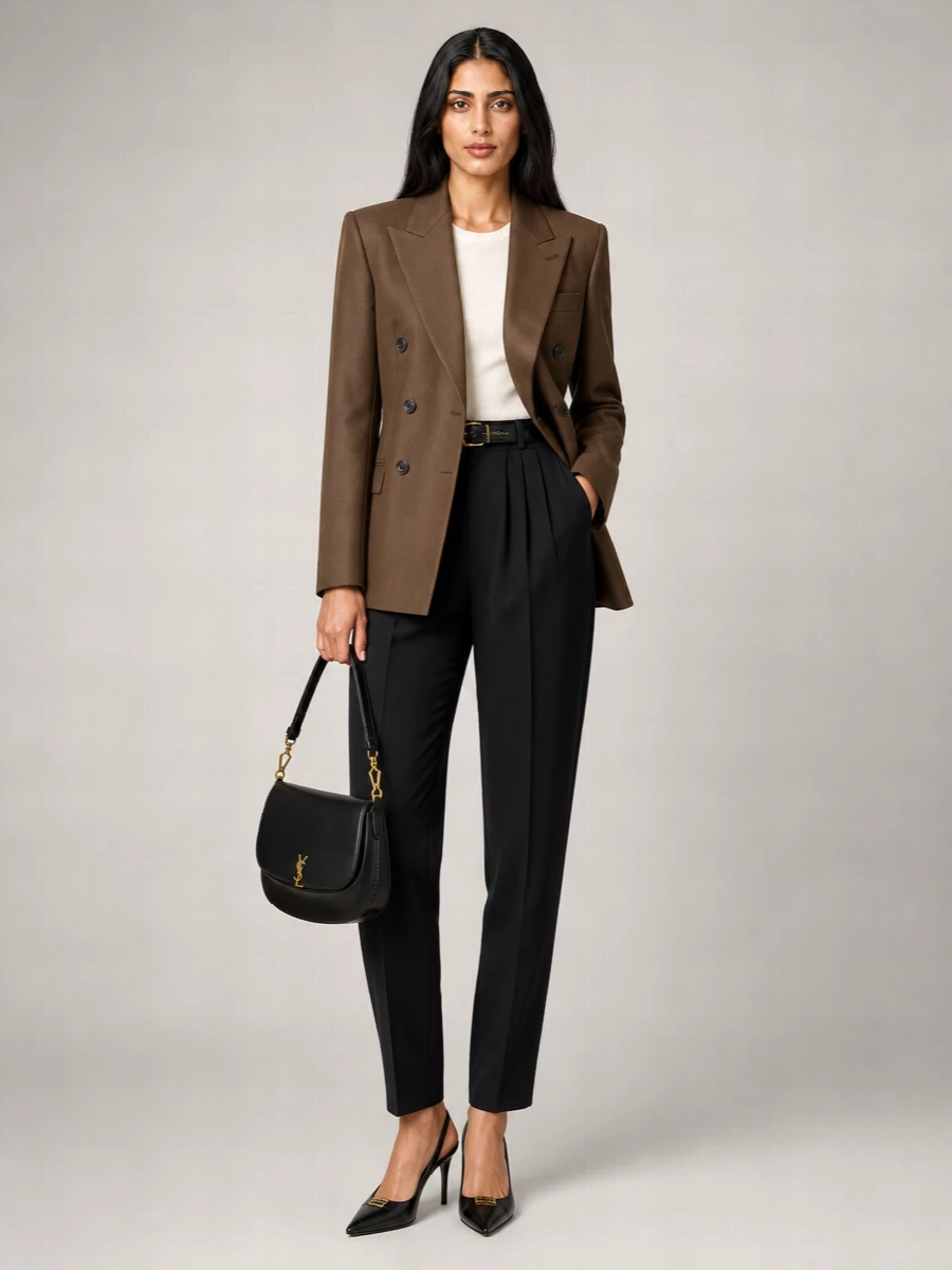 Saint Laurent Oversized Wool Blend Blazer